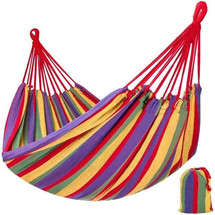 <tc>Garden Hammock™ | Single Cotton Hammock with Carry Bag – 185x80 cm – For Indoor and Outdoor Use</tc>