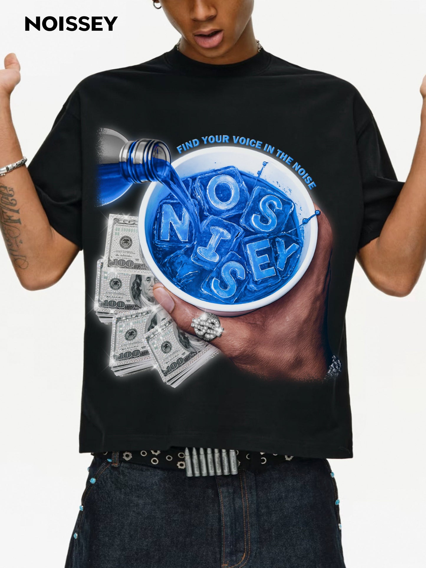 BOUNCE BACK™ | Maglia Boxy Fit Oversize con Stampa “Cheers to Money”