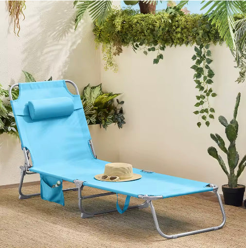 Lettino Mare Pieghevole™ | Comfort Regolabile e Borsa Integrata