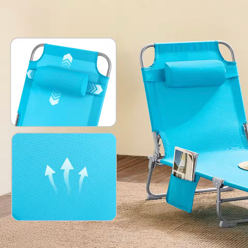 Lettino Mare Pieghevole™ | Comfort Regolabile e Borsa Integrata