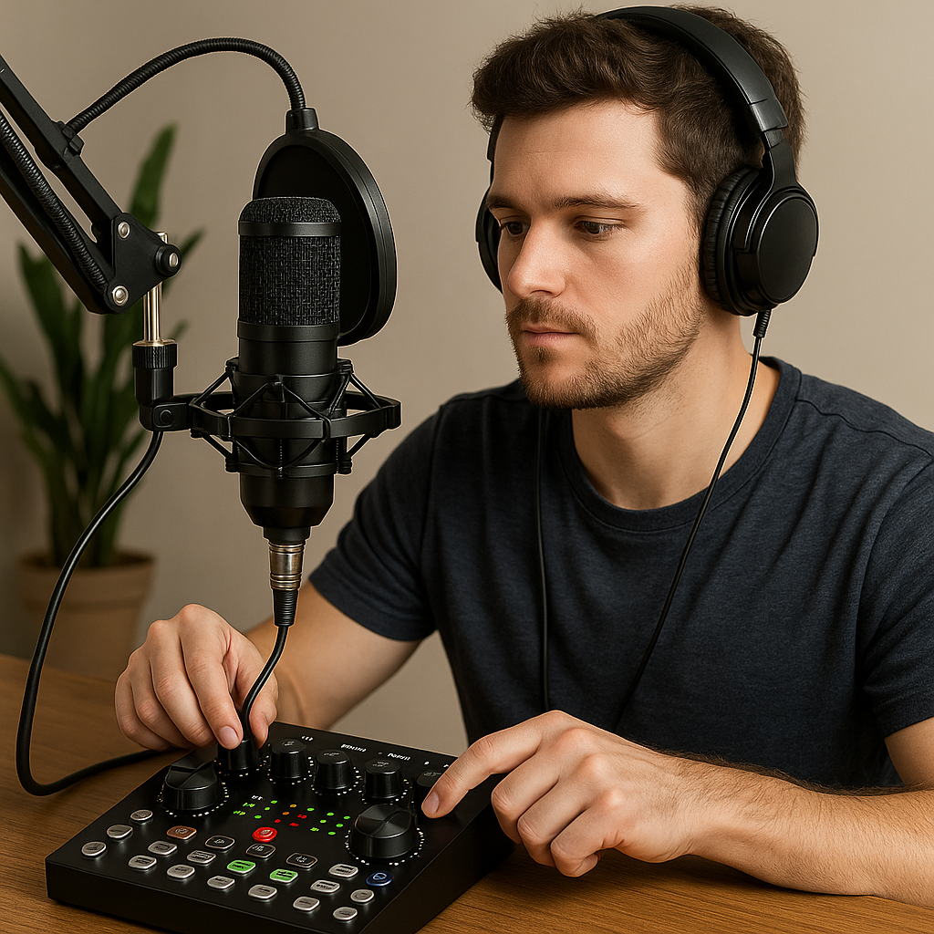 Attrezzatura Podcast Completa con Interfaccia Audio V8s e Microfono BM800