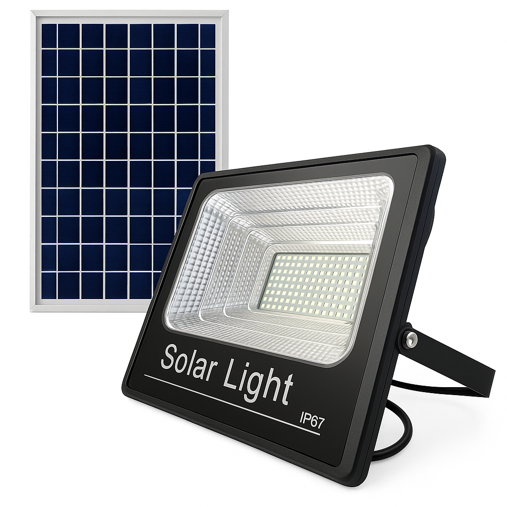 Faretto LED Solare™ 500W Esterno con Sensore e Pannello
