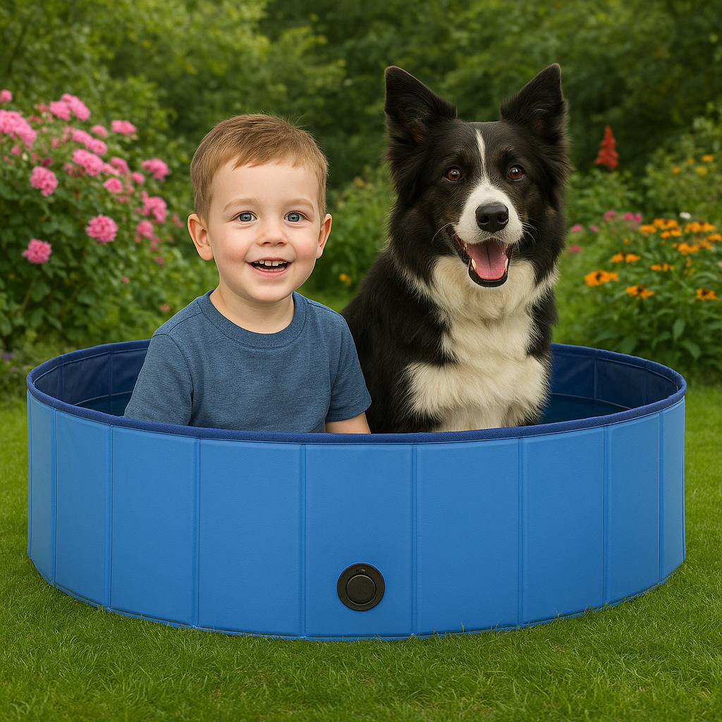 Piscina Pieghevole per Cani e Bambini™ | Divertimento Estivo in Sicurezza