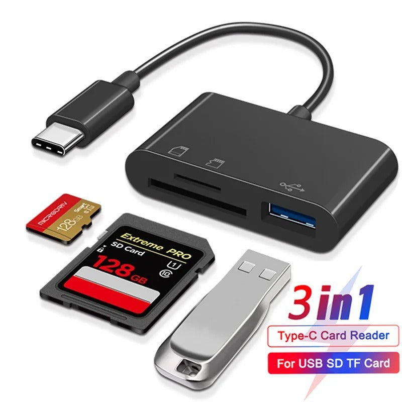 Memory cards 3 in 1 memory cards with Type-C adapter