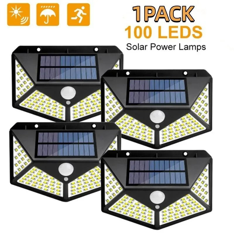 Solar wall lights with sensor -1/2/4/6 pieces, 1000 garden LEDs
