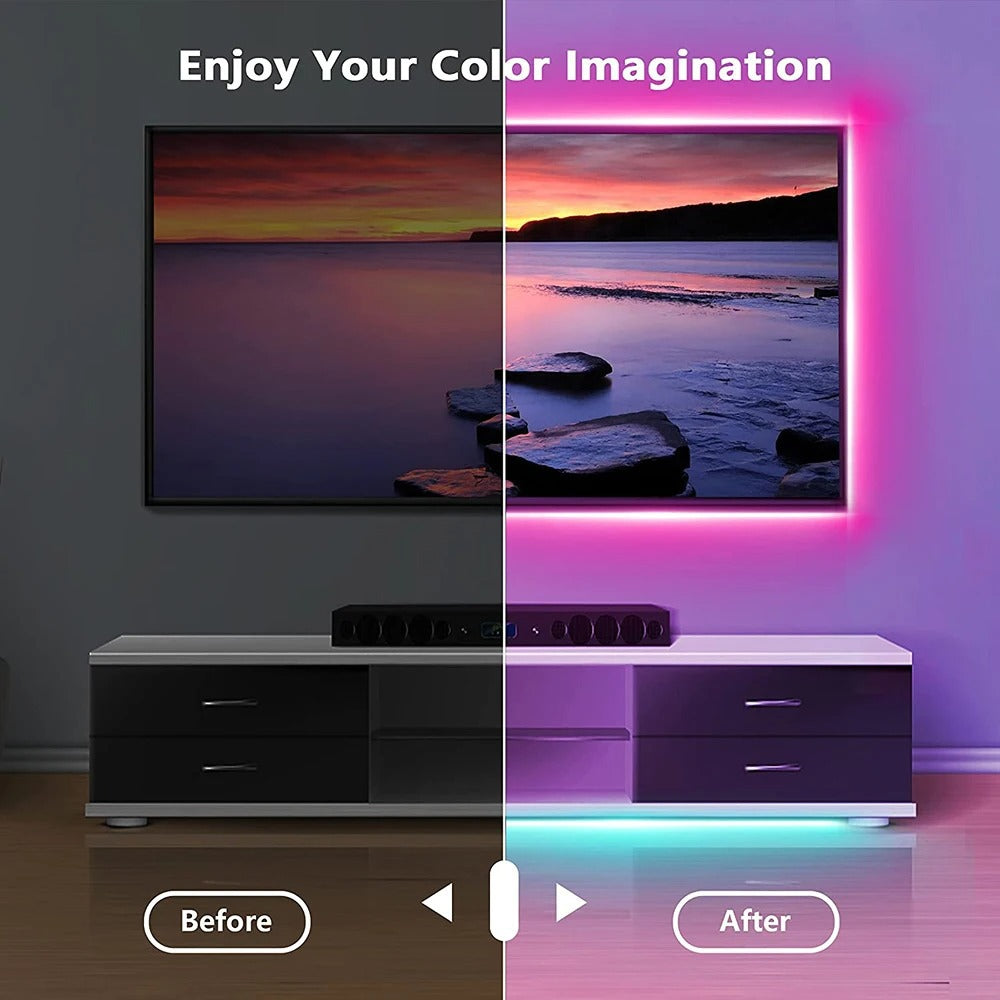 Bluetooth LED strip, USB, RGB 5050 SMD, flexible and adhesive for TV and desktop