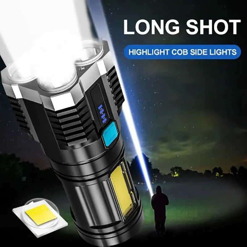 High power portable LED torch with 4 rechargeable mode