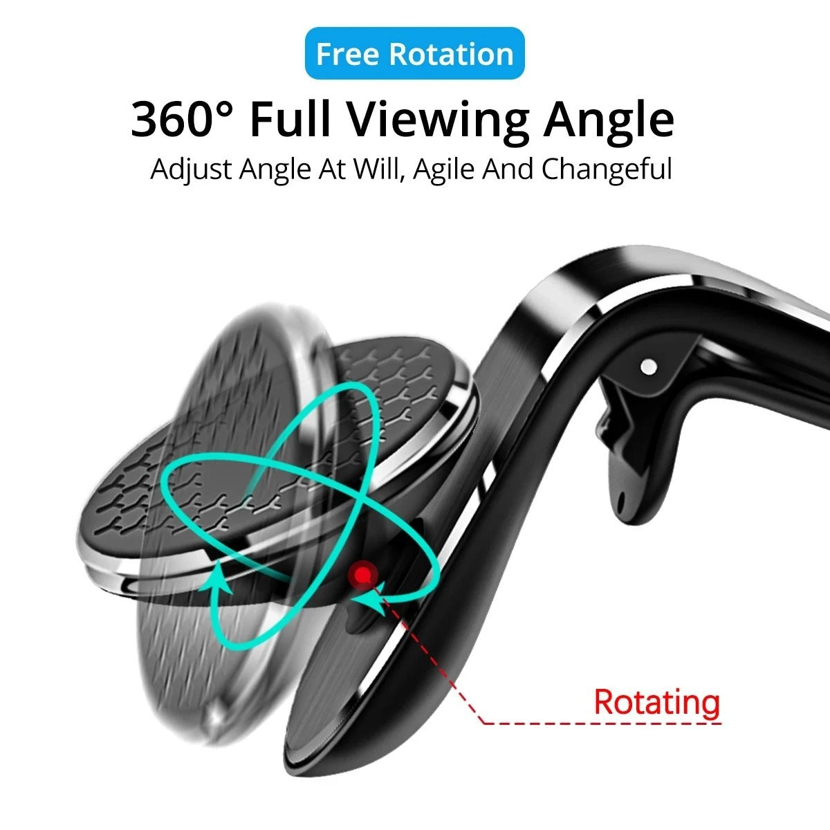 Magnetic telephone support for car assembly on air fan, universal
