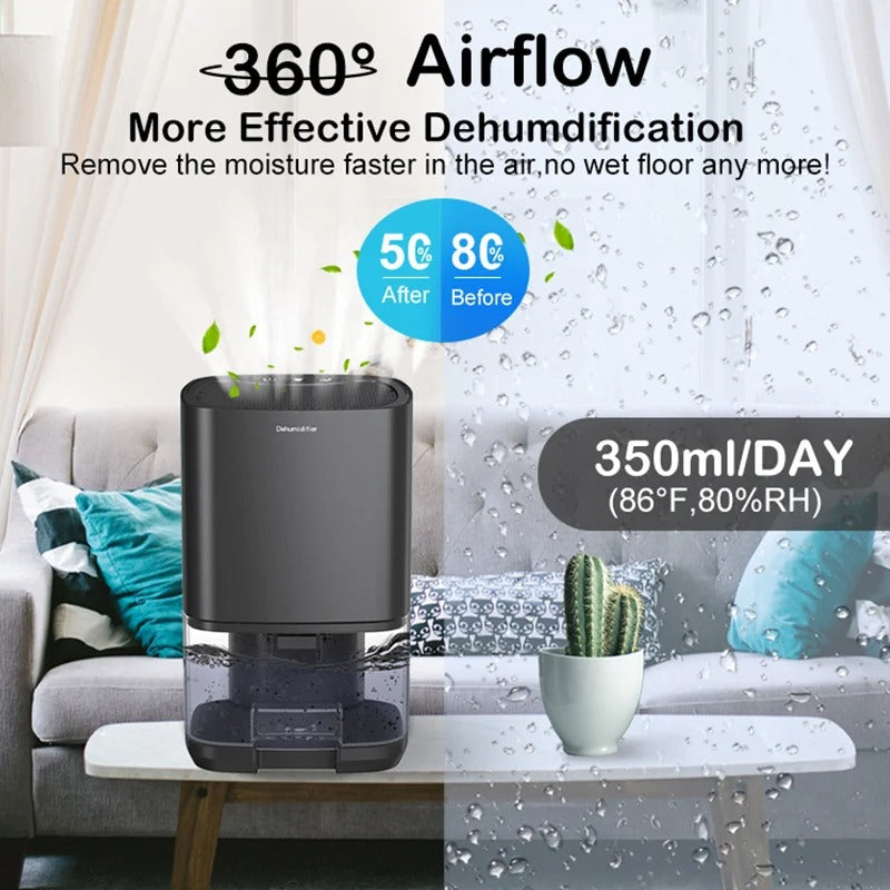 Portable dehumidifier against humidity for home, office and kitchen with spina EU