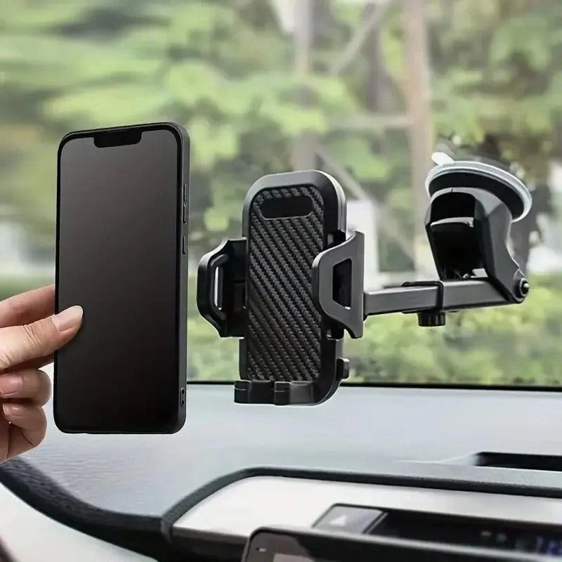 Telephone support from car with universal suction cups for smartphones