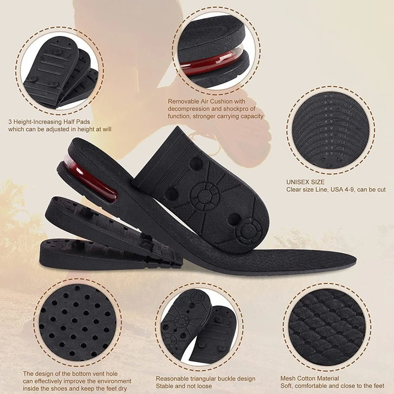 Raised Solestry with air cushion with 3-9cm Unisex height height
