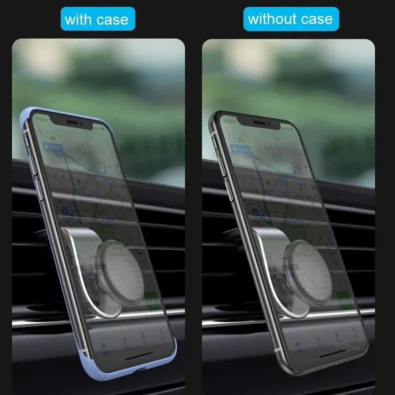 Magnetic telephone support for car assembly on air fan, universal