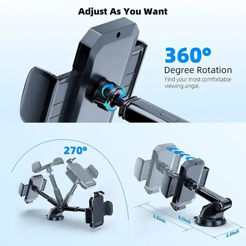Telephone support from car with universal suction cups for smartphones