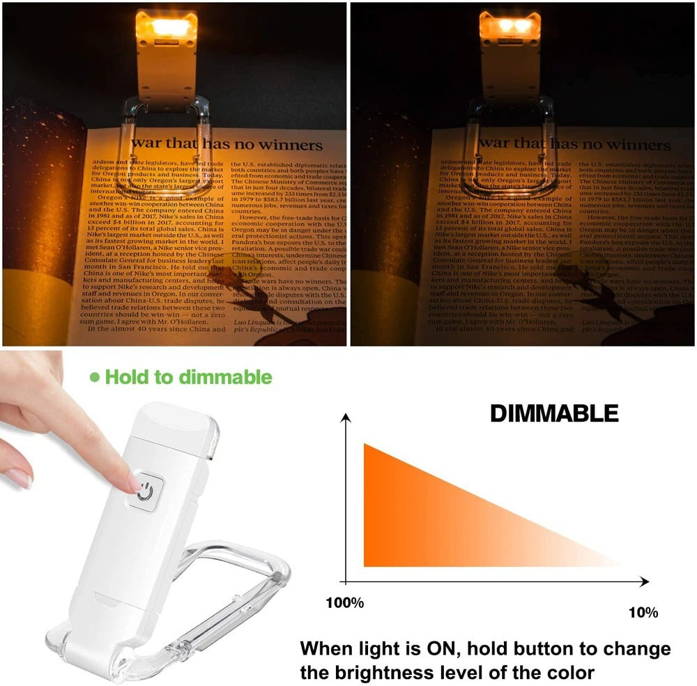 Mini light from reading LED clips with adjustable brightness