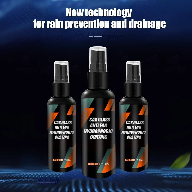 Re-entry spray, anti-poggia coating for windshield and car mirrors