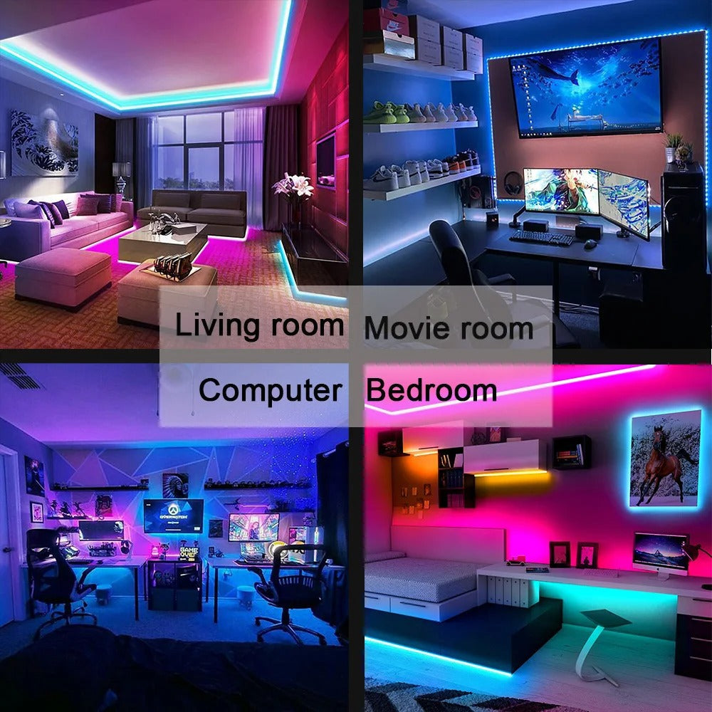 Bluetooth LED strip, USB, RGB 5050 SMD, flexible and adhesive for TV and desktop