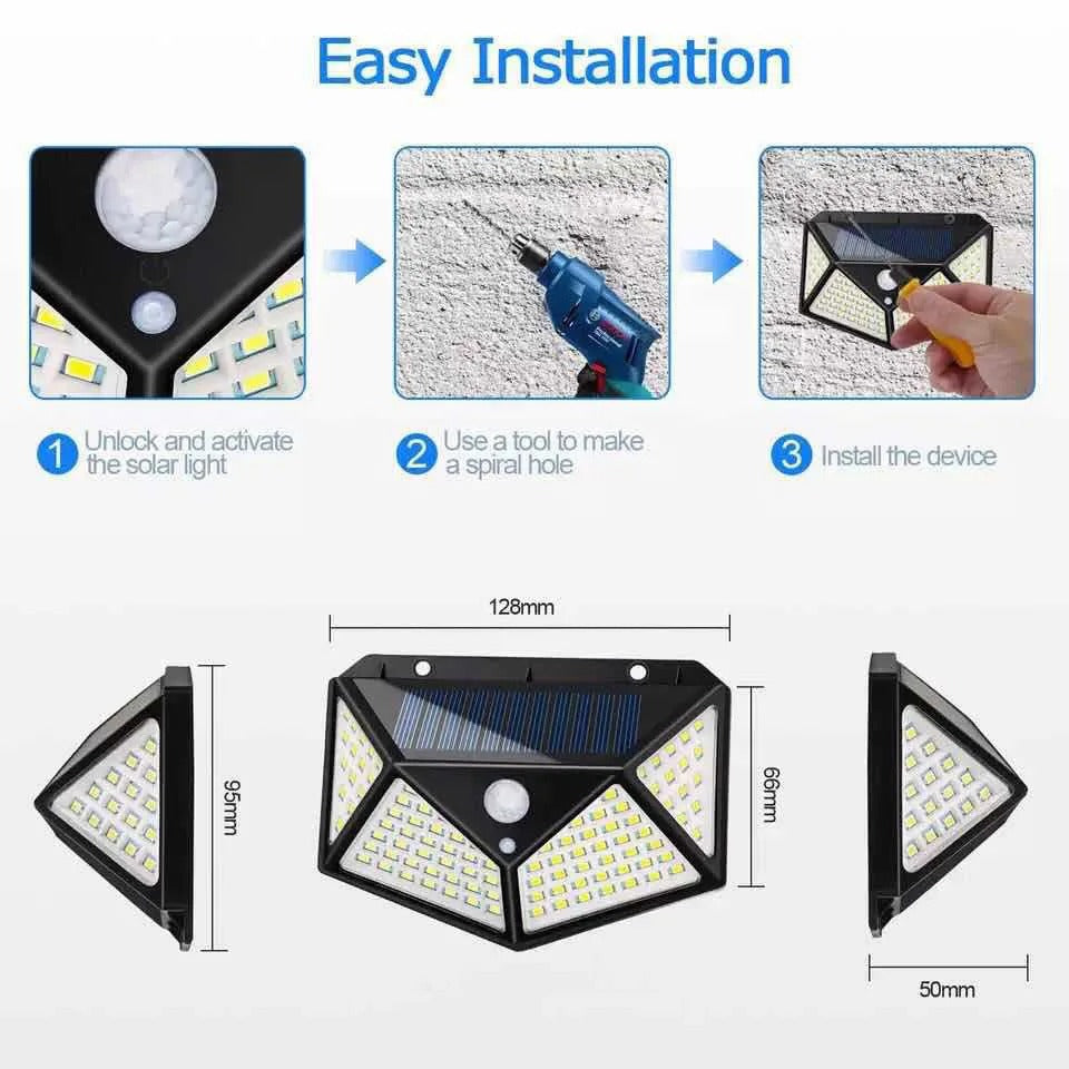 Solar wall lights with sensor -1/2/4/6 pieces, 1000 garden LEDs