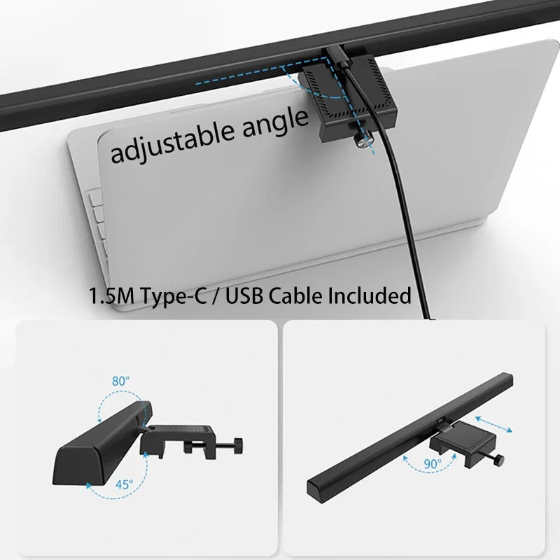 50/30 cm Desk LED lamp with USB luminous bar and adjustable Dimmer