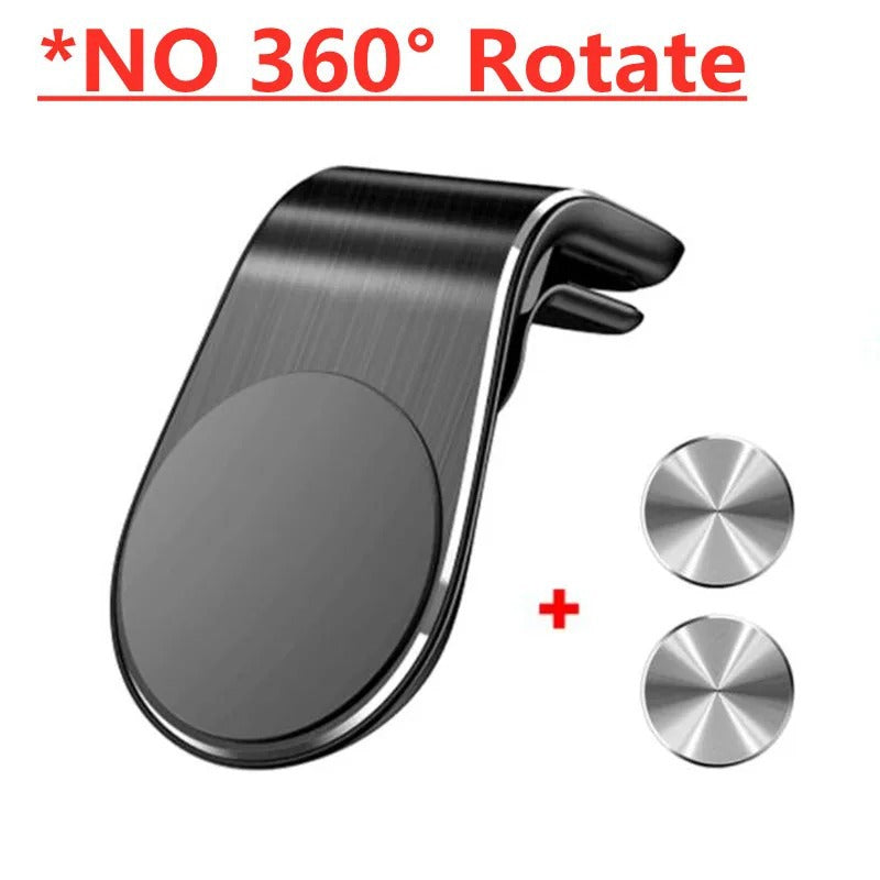 Magnetic telephone support for car assembly on air fan, universal