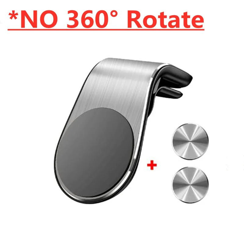 Magnetic telephone support for car assembly on air fan, universal