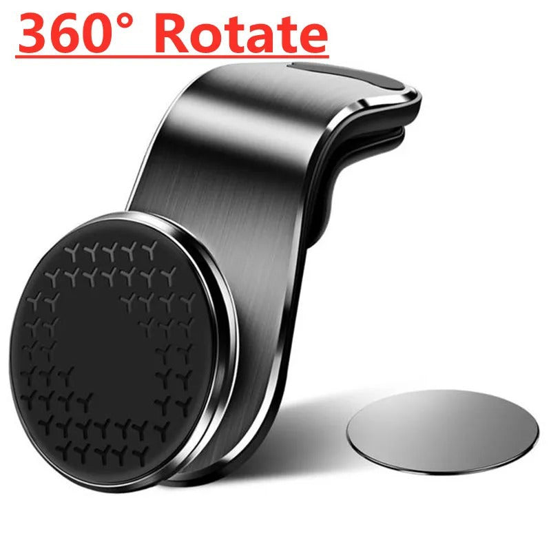 Magnetic telephone support for car assembly on air fan, universal