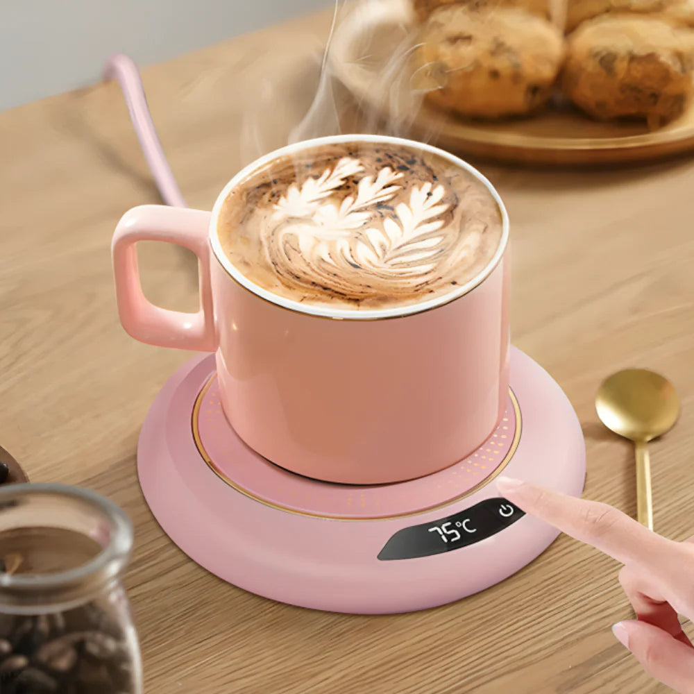 <tc>Electric mug warmer with digital display</tc>