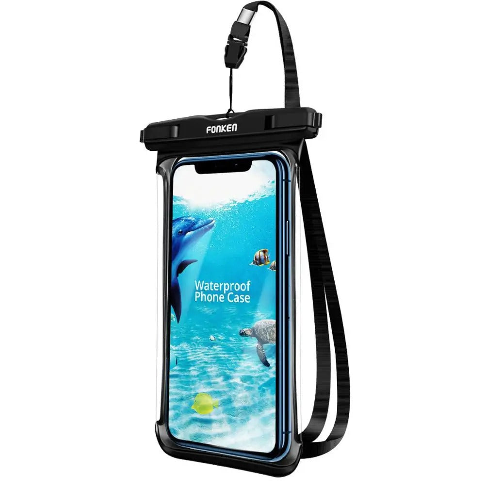 Transparent waterproof case by phone, suitable for diving, snow and rain