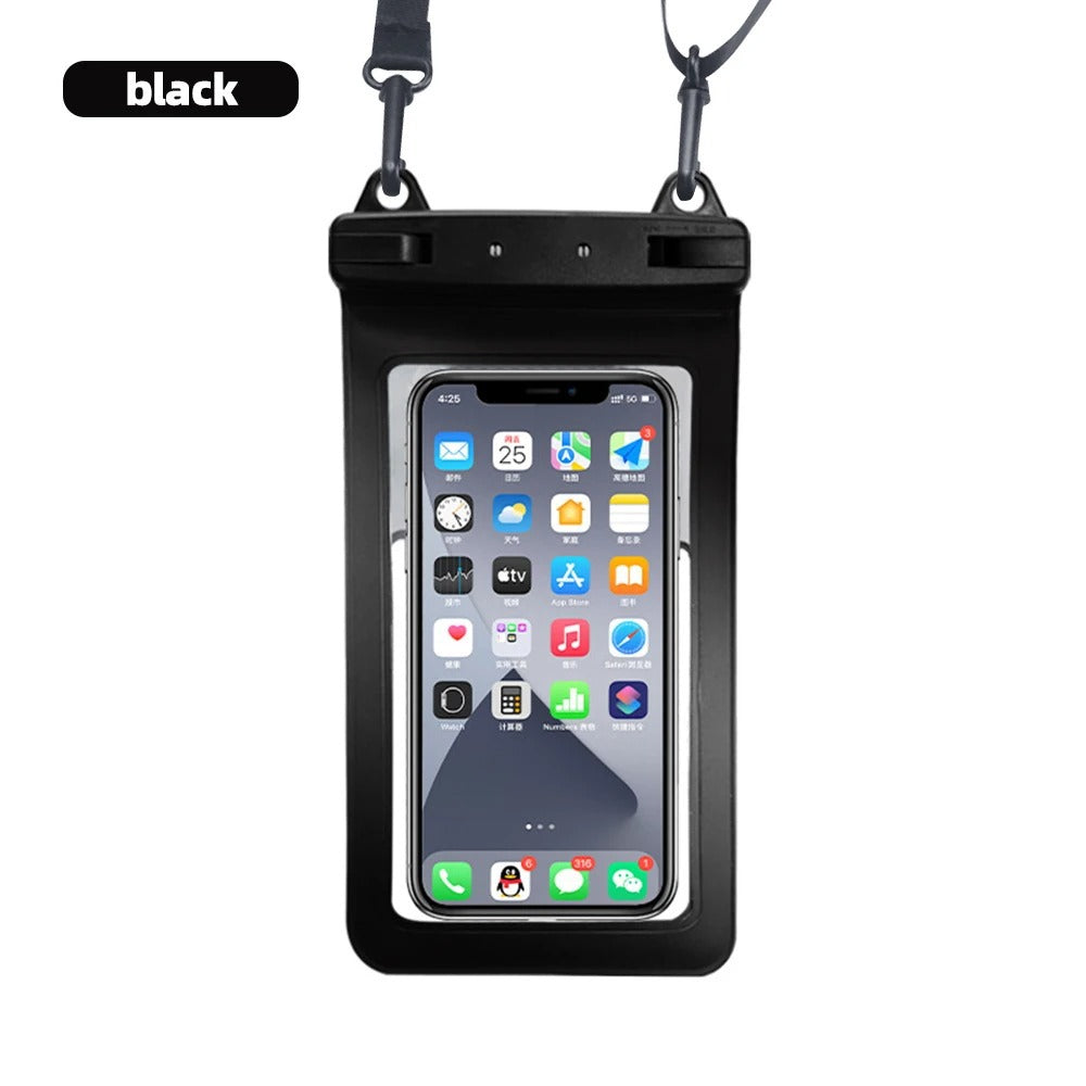 Transparent waterproof case by phone, suitable for diving, snow and rain