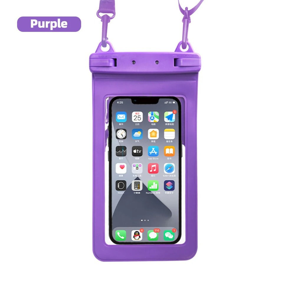 Transparent waterproof case by phone, suitable for diving, snow and rain
