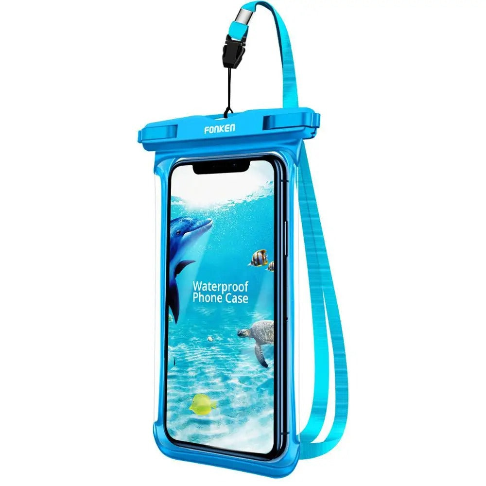 Transparent waterproof case by phone, suitable for diving, snow and rain