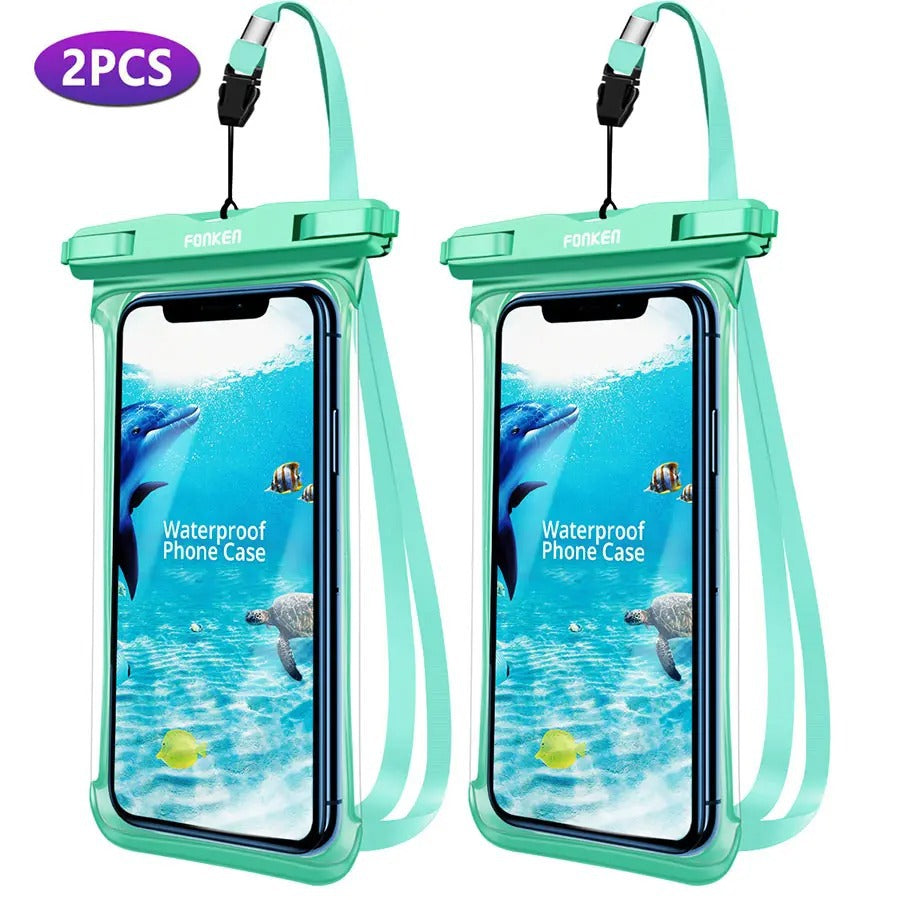 Transparent waterproof case by phone, suitable for diving, snow and rain