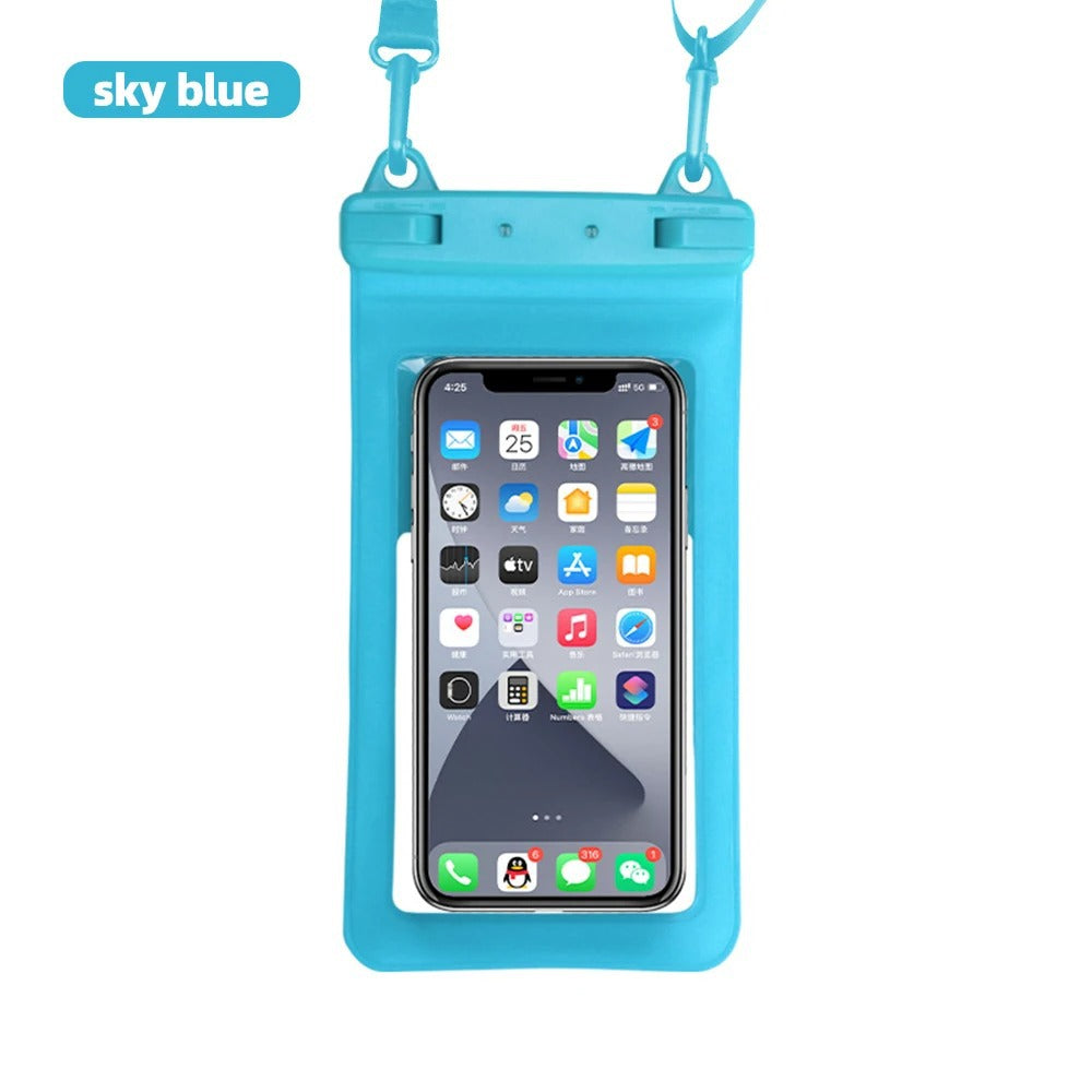 Transparent waterproof case by phone, suitable for diving, snow and rain