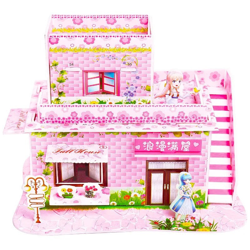 Puzzle 3D Cartoon Casa e Castello  Giocattoli Educativi Fai da Te