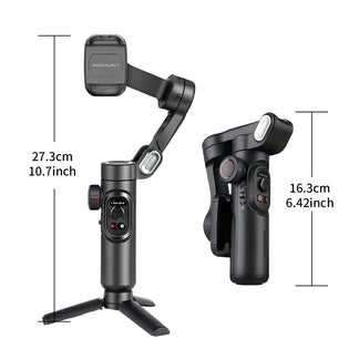 Portable stabilizer for smartphones with free filling light