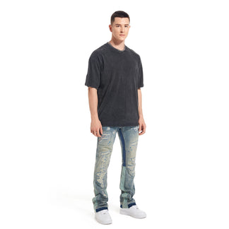 Denim Street™ | Jeans Flare Indigo con Dettagli Rovinati