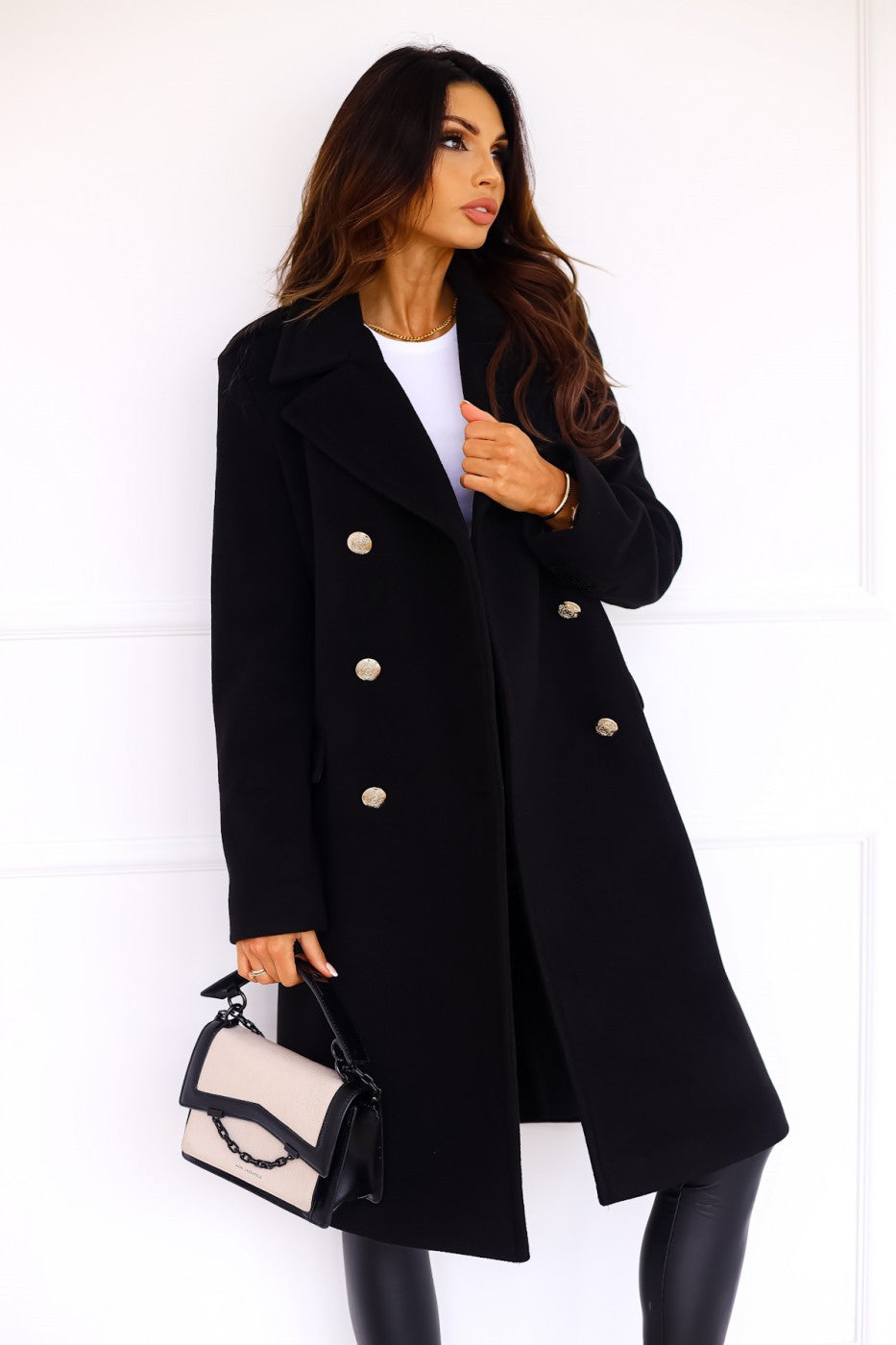 Cappotto Lungo Donna | Misto Lana Doppiopetto con Fit Comodo e Taglio Su Misura