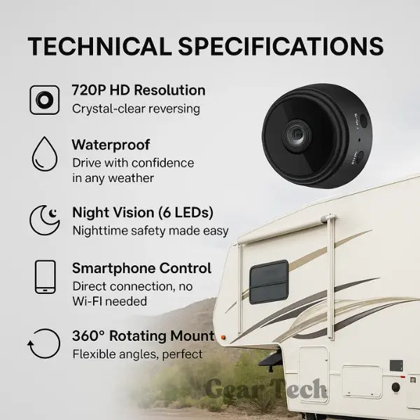 HD Wireless Backup Camera for RVs, Trucks, and Trailers - Night Vision, Waterproof, Easy Installation MigliorPrezzi.com