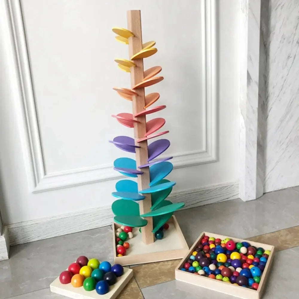 <tc>Montessori Sensory Toy for Kids™ | Rainbow Tree with Wooden Balls</tc>