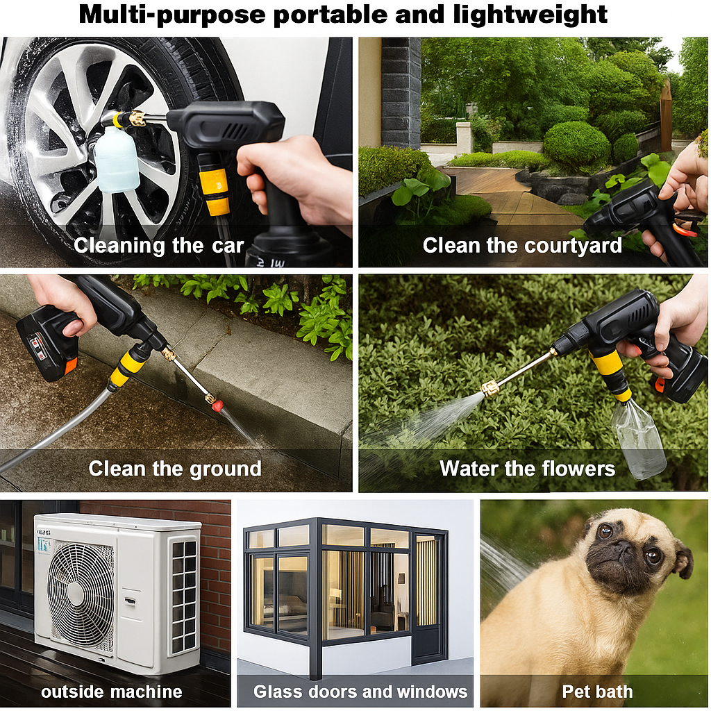 Idropulitrice 48V™ | Pulizia Potente a Batteria – 5m di Tubo