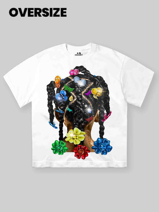 BOUNCE BACK™ | Oversize Streetwear con Stampa Treccia
