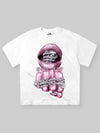 BOUNCE BACK™ | Maglia Crop Streetwear con Stampa Rosa Argento e Dettagli Diamond