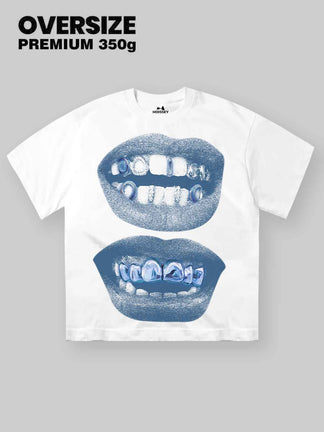 BOUNCE BACK™ | T-Shirt Oversize di Alta Qualità con Stampa Labbra Blu