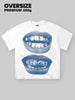 BOUNCE BACK | T-Shirt Oversize di Alta Qualità con Stampa Labbra Blu