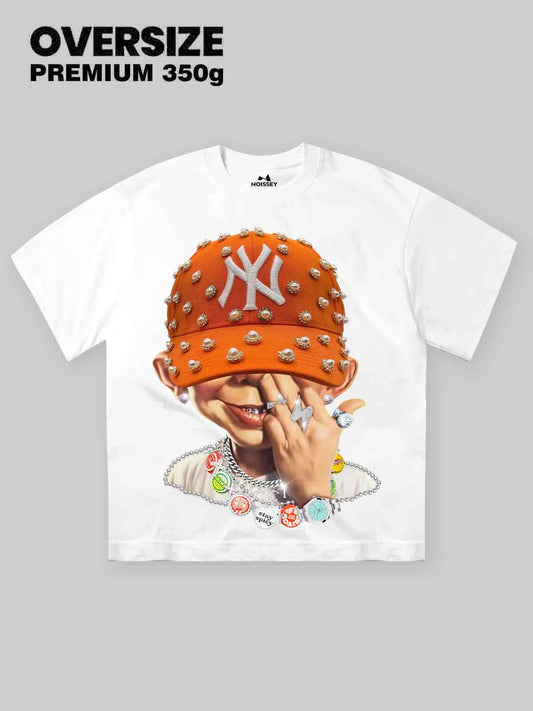 BOUNCE BACK™ | Maglia Oversize di Alta Qualità con Grafica Cappello Arancione e Attitude Bad Boy