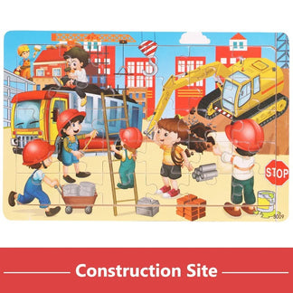 Puzzle in Legno 3D Animali e Traffico  30 Pezzi Educativi