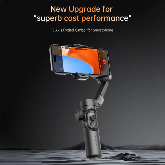 Portable stabilizer for smartphones with free filling light