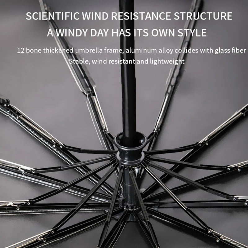 Automatic folding and light umbrella