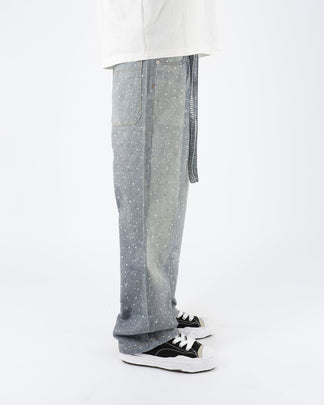 Denim Baggy Chiaro™ | Applicazioni di Strass e Stile Streetwear