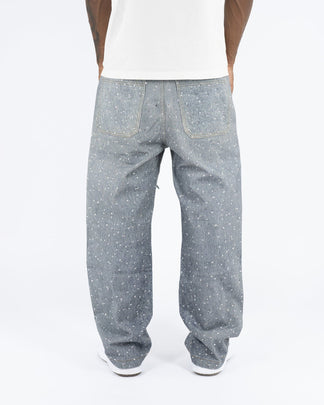 Denim Baggy Chiaro™ | Applicazioni di Strass e Stile Streetwear