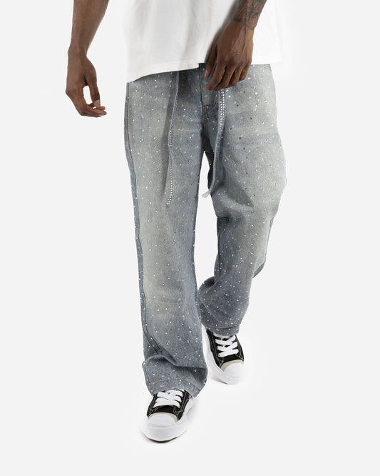 Denim Baggy Chiaro™ | Applicazioni di Strass e Stile Streetwear